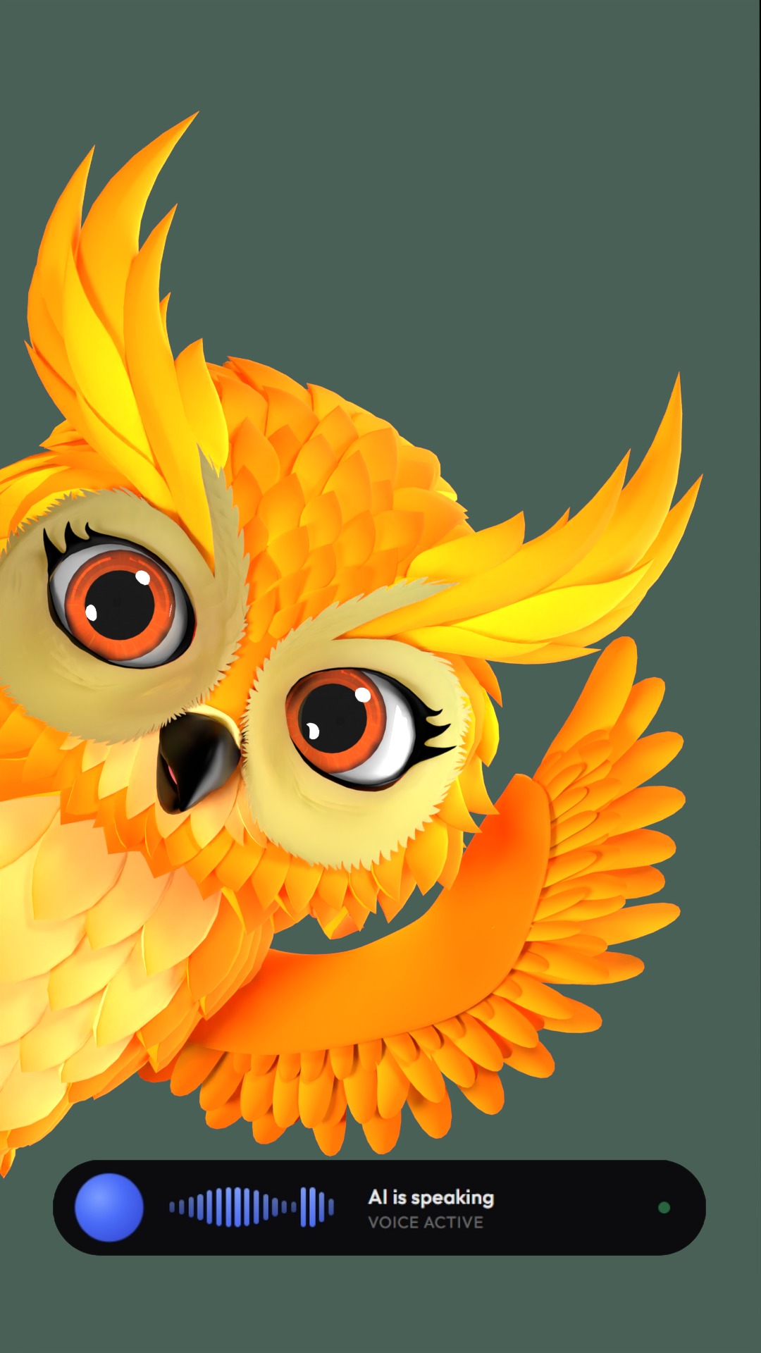 Ella the Owl greeting character render